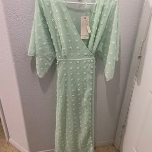 Liquorish mint green wrap dress